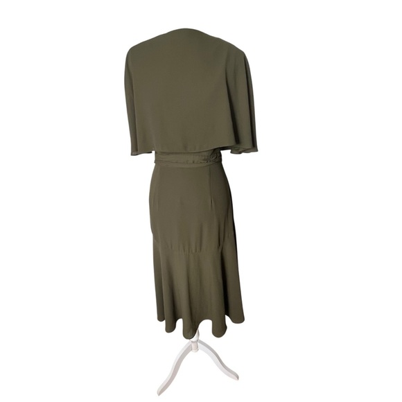 Fame and Partners Green Midi V-Neckline Wrap Dress in Size 8 - Picture 5 of 13